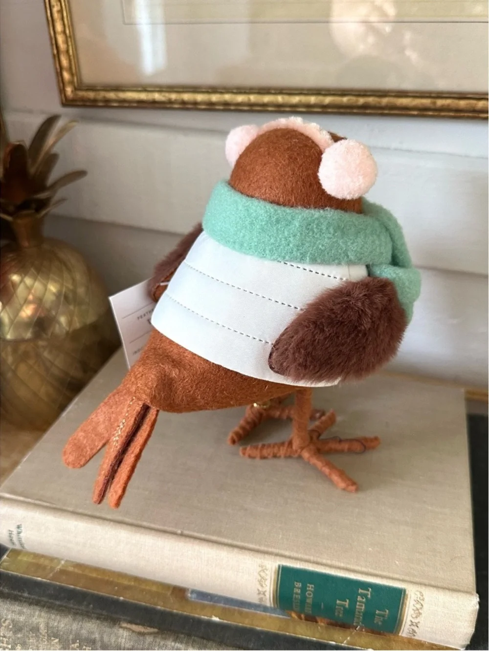 2023 Target Featherly Friends Christmas Bird WAFER White Vest Green Scarf Nwt
